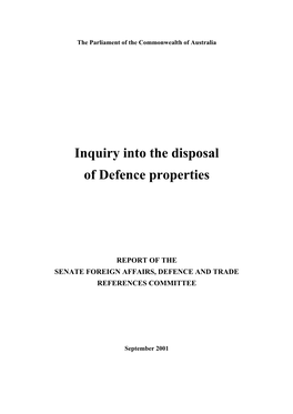 Report of the Senate Foreign Affairs, Defence and Trade References Committee