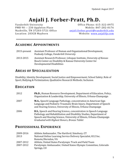 Anjali Forber-Pratt CV
