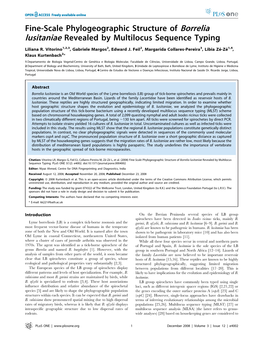 Fine-Scale Phylogeographic Structure of Borrelia Lusitaniae Revealed by Multilocus Sequence Typing