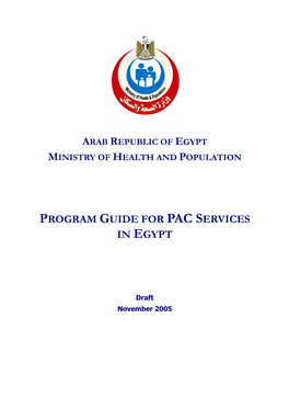 Program Guide for PAC Services in Egypt