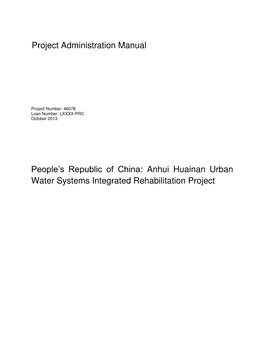 People's Republic of China: Anhui Huainan Urban Water Systems