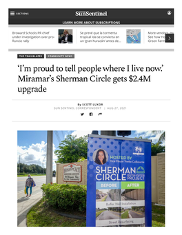 'I'm Proud to Tell People Where I Live Now.' Miramar's Sherman Circle Gets $2.4M Upgrade