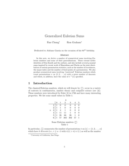 Generalized Euler Sums