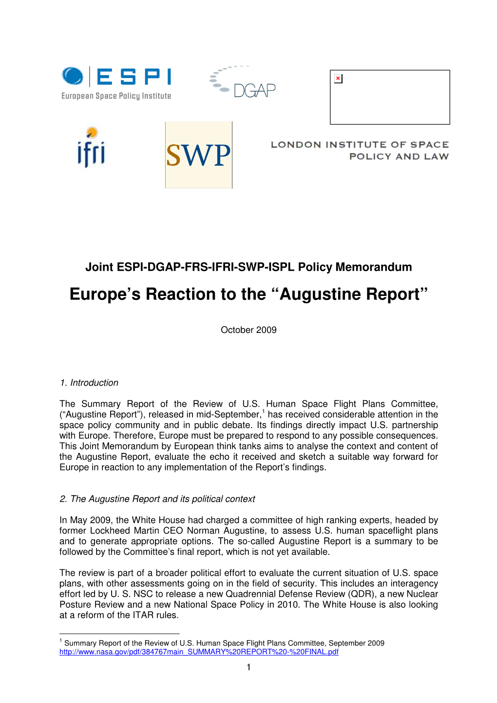 Augustine Report”