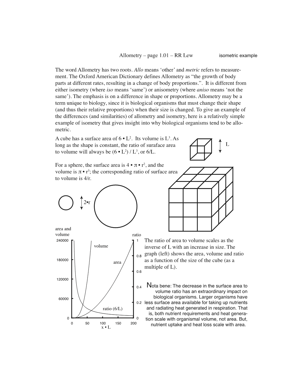 Allometry – Page 1.01 – RR Lew Isometric Example