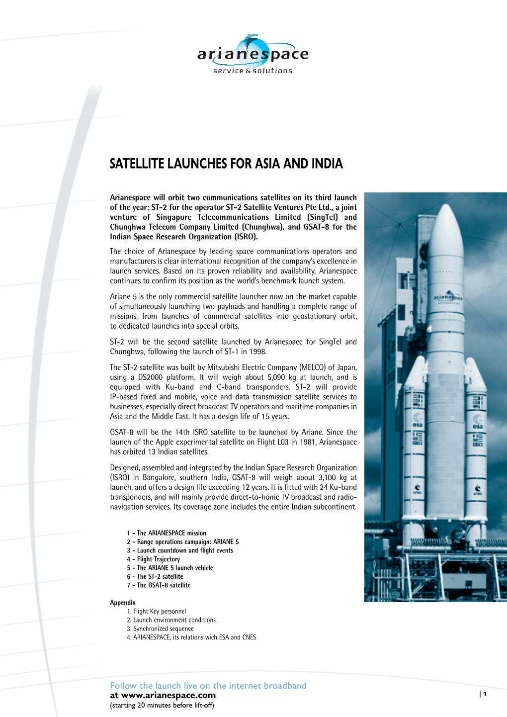 Satellite Launches for Asia and India