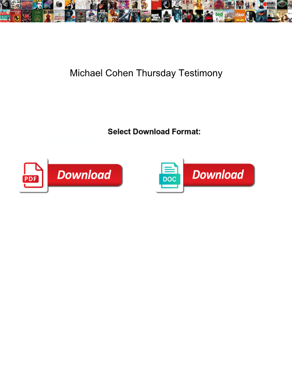 Michael Cohen Thursday Testimony