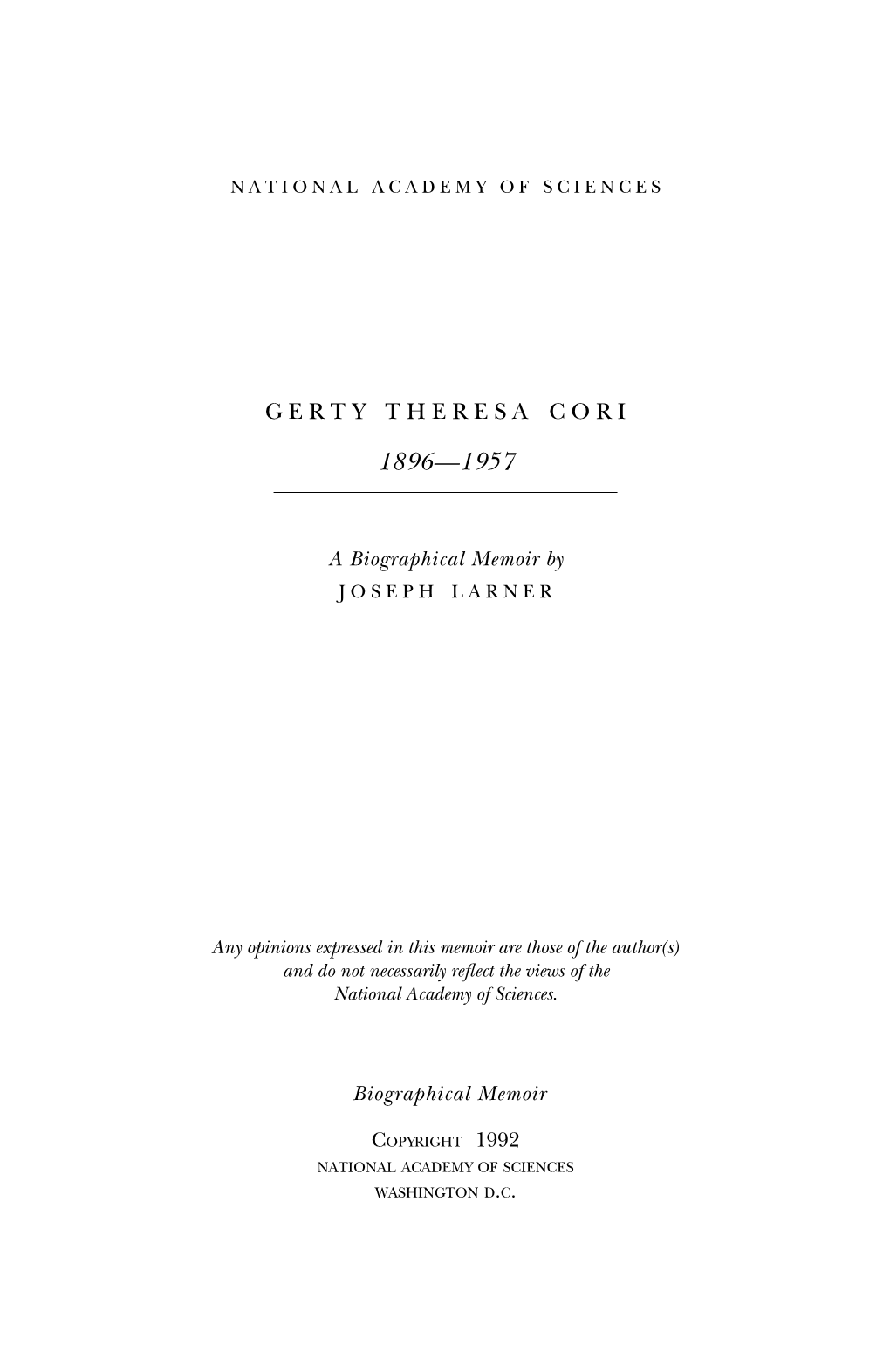 Gerty Theresa Cori