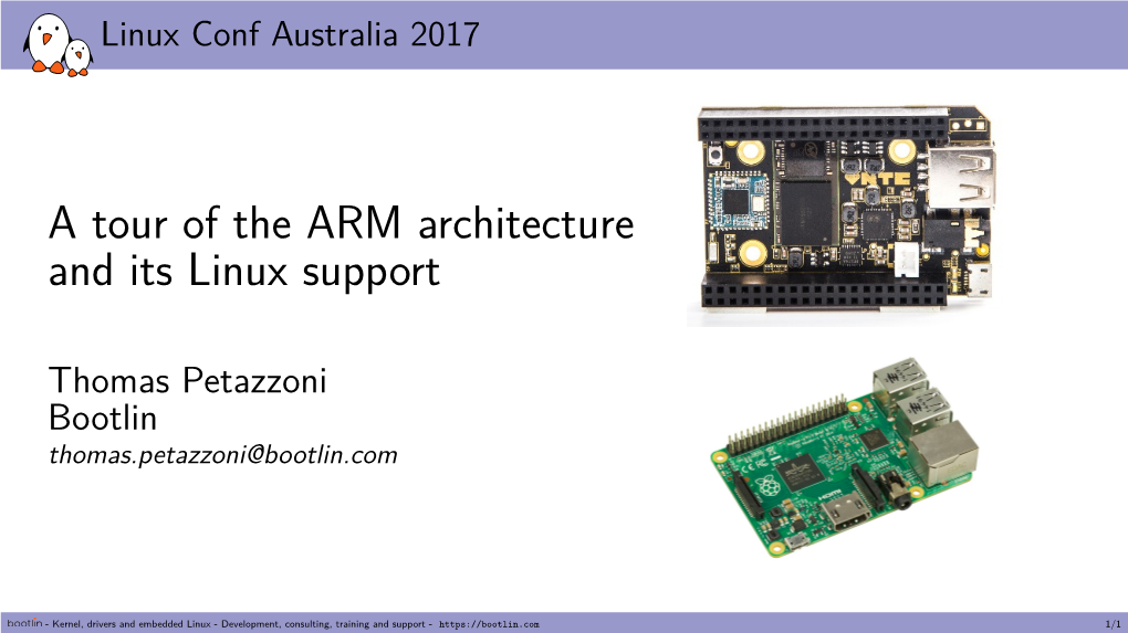 A Tour of the ARM Architecture and Its Linux Support