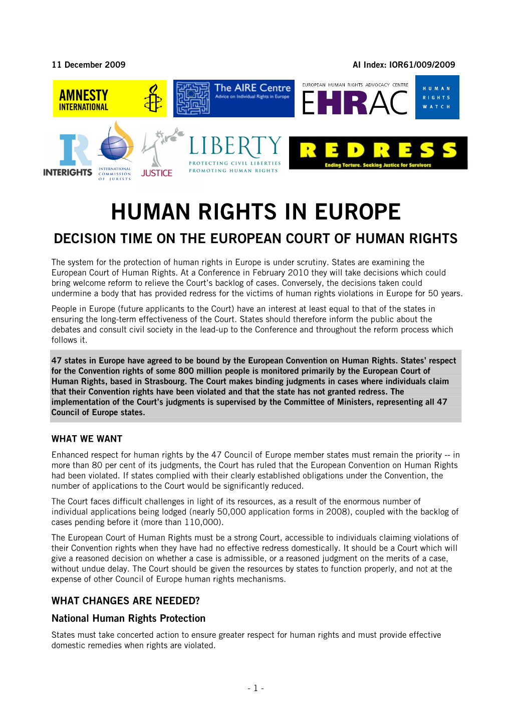 Decision Time on the European Court of Human Rights