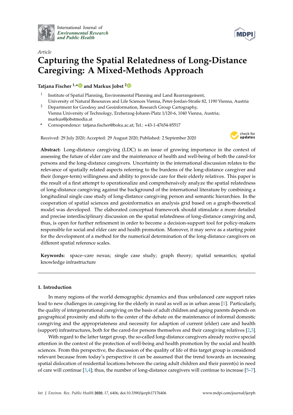 Capturing the Spatial Relatedness of Long-Distance Caregiving: a Mixed-Methods Approach
