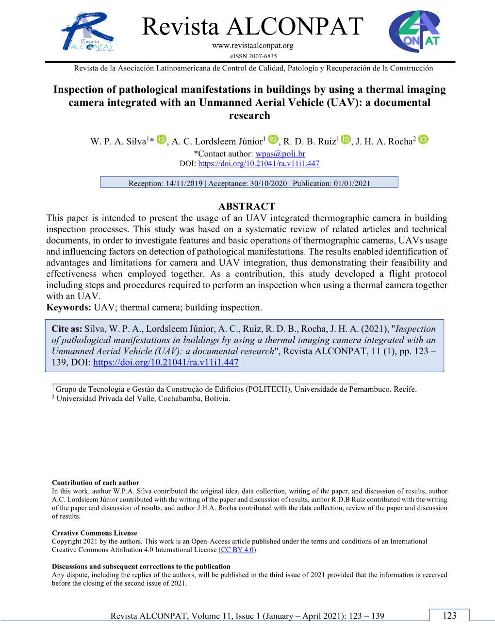 Inspection of Pathological Manifestations in Buildings by Using a Thermal Imaging Camera Integrated with an Unmanned Aerial Vehicle (UAV): a Documental Research