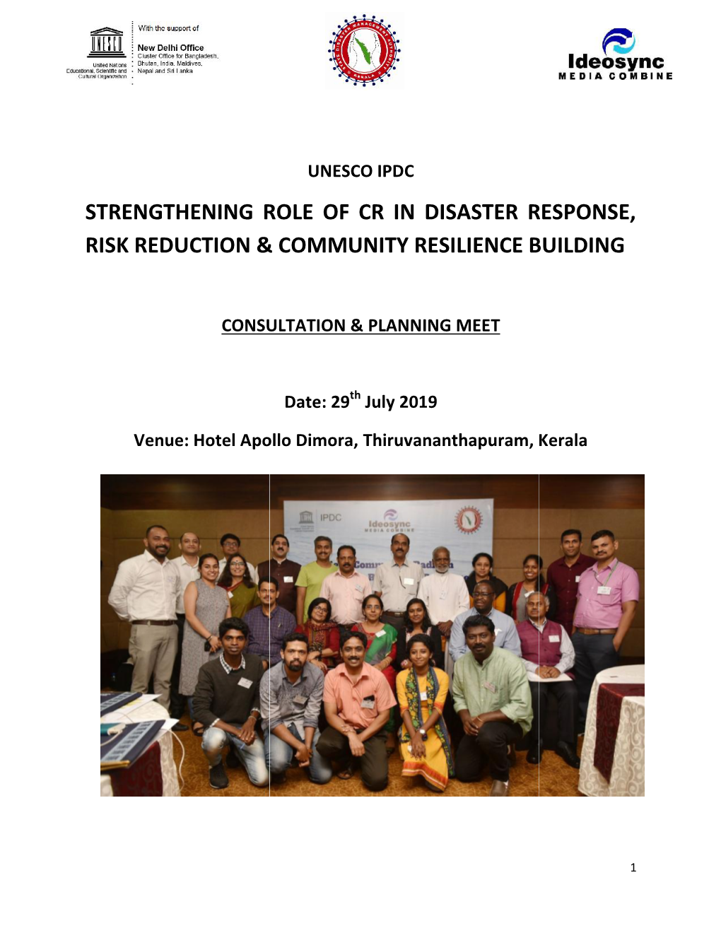 Thening Role of Cr in Disaster Response, Duction & Community