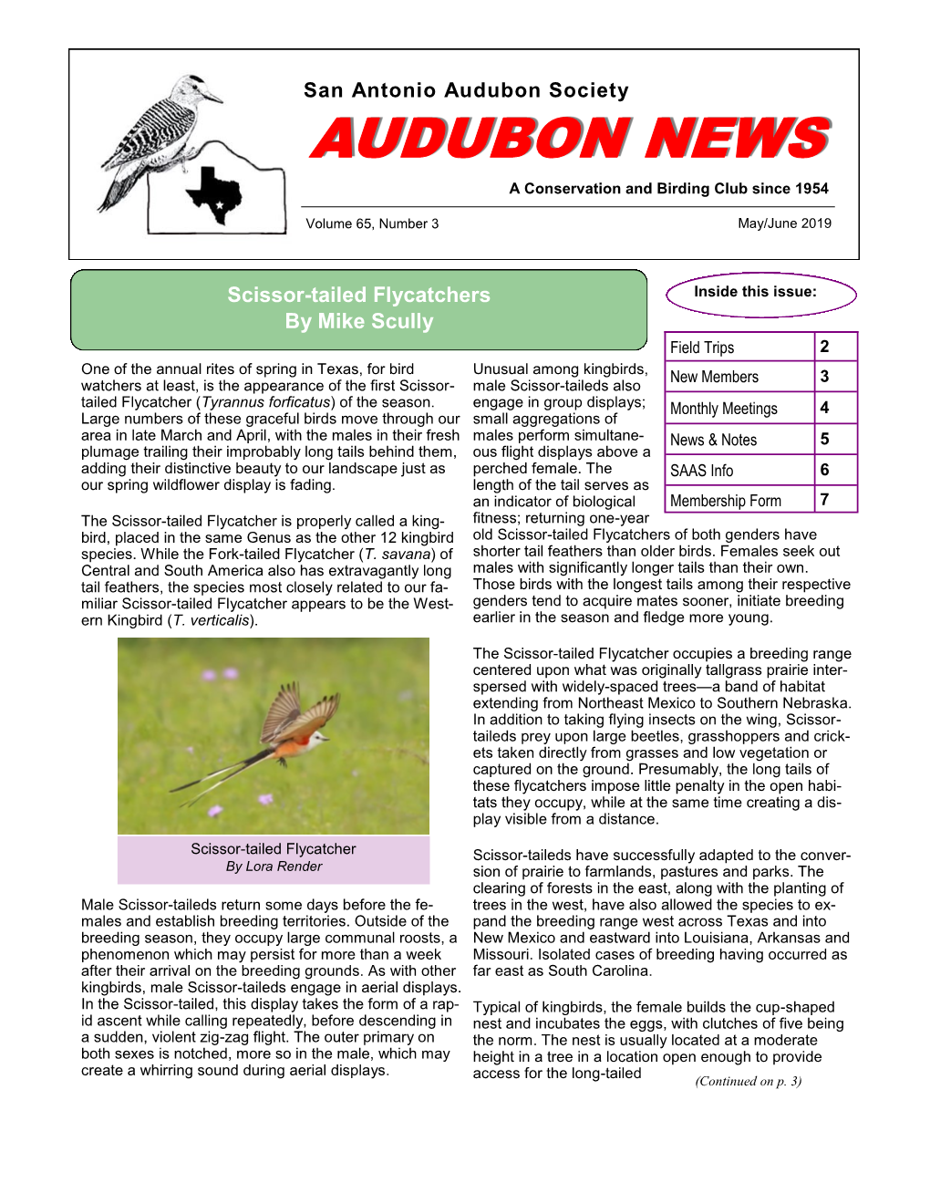 AUDUBON NEWS a Conservation and Birding Club Since 1954