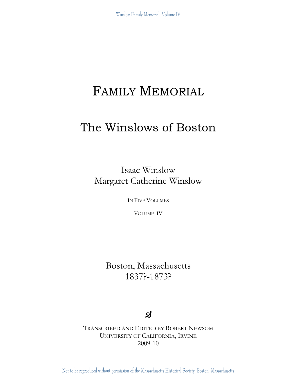 The Winslows of Boston