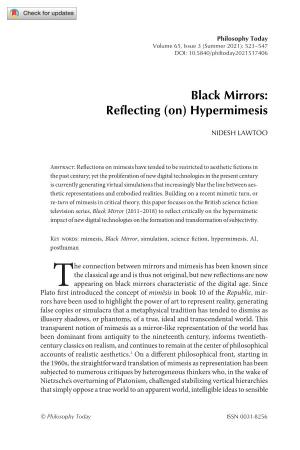 Black Mirrors: Reflecting (On) Hypermimesis