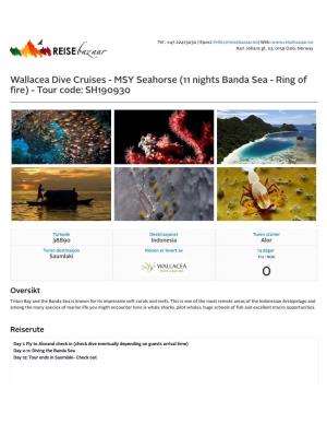 Wallacea Dive Cruises - MSY Seahorse (11 Nights Banda Sea - Ring of ﬁre) - Tour Code: SH190930
