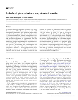 REVIEW 5A-Reduced Glucocorticoids: a Story of Natural Selection