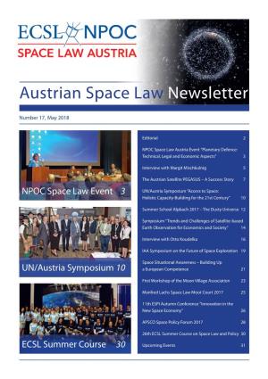 Austrian Space Law Newsletter