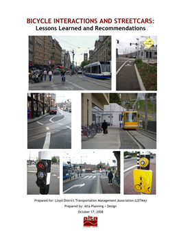BICYCLE INTERACTIONS and STREETCARS: Lessons Learned and Recommendations
