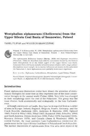 Westphalian Xiphosurans (Chelicerata) from the Upper Silesia