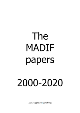 MADIF Papers 2000-2020