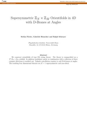 Supersymmetric ZN × ZM Orientifolds in 4D with D-Branes at Angles