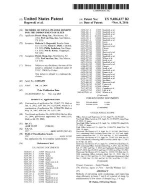 (12) United States Patent (10) Patent No.: US 9.486,437 B2 Rogowski Et Al