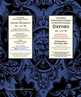 Oxford University at Exeter College, Oxford Shaye Areheart, Director Emma Skeels, Assistant Director