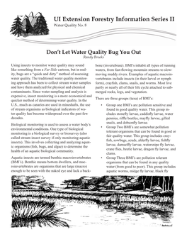 Don't Let Water Quality Bug You out (PDF)