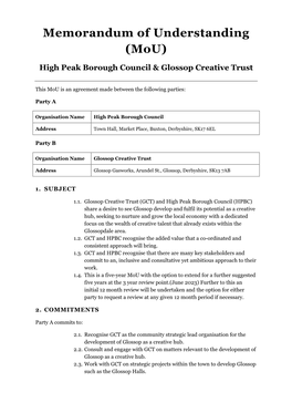 High Peak Borough Council & Glossop Creative Trust