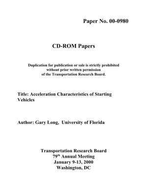 Paper No. 00-0980 CD-ROM Papers