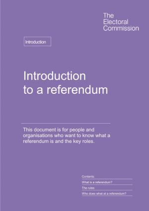 Introduction to a Referendum