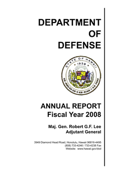 ANNUAL REPORT Fiscal Year 2008