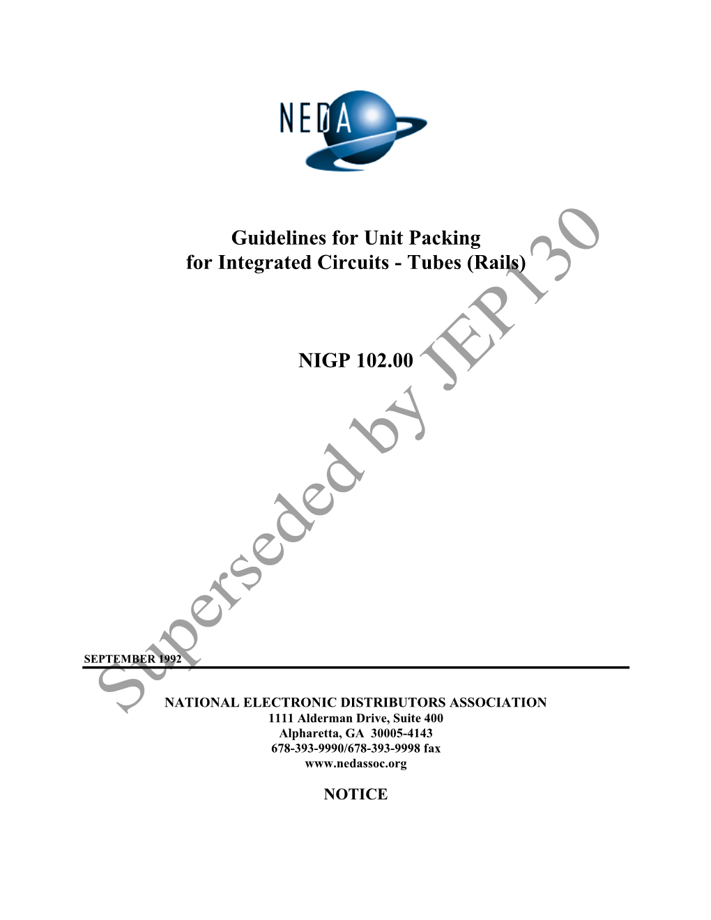 Guidelines for Unit Packing for Integrated Circuits - Tubes (Rails)