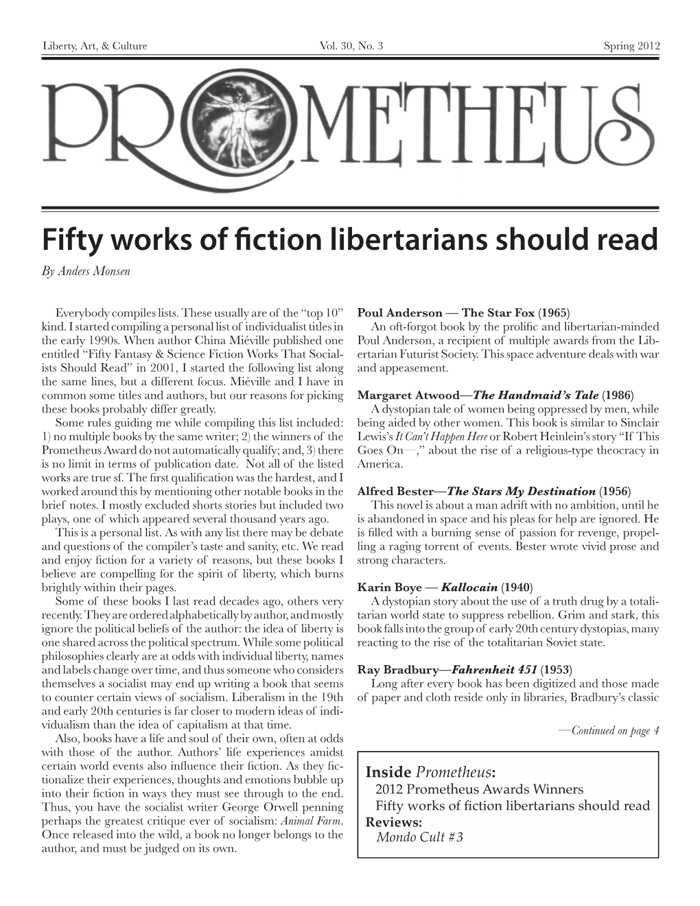 Fifty Works of Fiction Libertarians Should Read