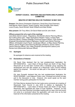Western and Southern Area Planning Committee, 28/05/2020 09:30