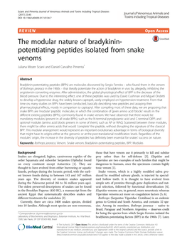 The Modular Nature of Bradykinin-Potentiating Peptides