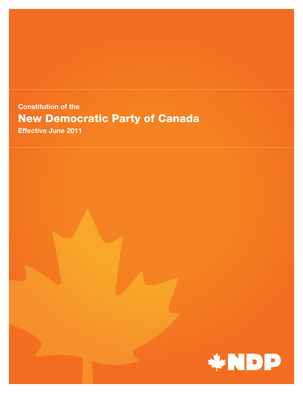 New Democratic Party of Canada Effective June 2011