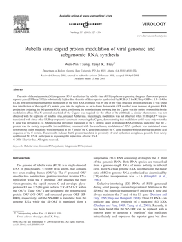 Rubella Virus Capsid Protein Modulation of Viral Genomic and Subgenomic RNA Synthesis