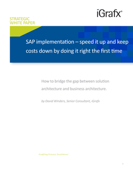 SAP Implementation – Speed It up and Keep Costs Down by Doing It Right the First Time