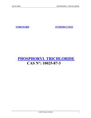 Phosphoryl Trichloride Cas N°: 10025-87-3