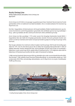 Arctic Umiaq Line Af Else Thybo Jensen, Konsulent, Arctic Umiaq Line April 2014