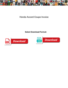 Honda Accord Coupe Invoice