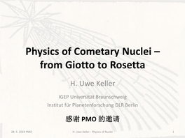 Physics of Cometary Nuclei – from Giotto to Rosetta