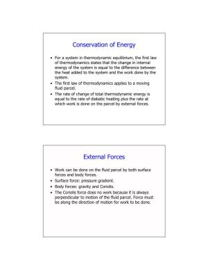 Conservation of Energy External Forces