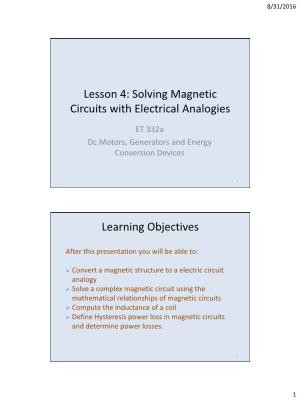 Lesson 4: Solving Magnetic Circuits with Electrical Analogies