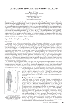 Dating Early Bronze at Ban Chiang, Thailand