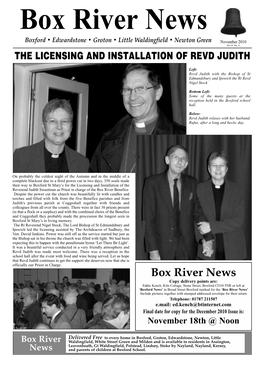 November 2010 Vol 10 No 11 the LICENSING and INSTALLATION of REVD JUDITH