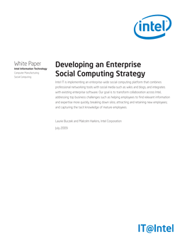 Developing an Enterprise Social Computing Strategy